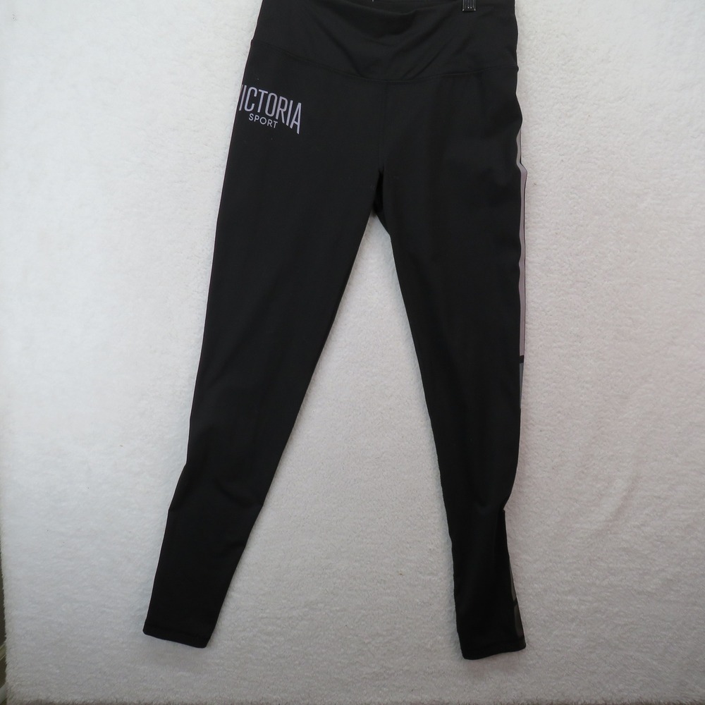 Victoria Sport Knockout Tights Black Logo Gradient Stripe Leggings Long Medium